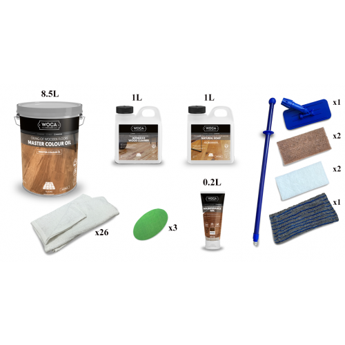 Kit Saving: DC044 (e) Double oiling an Element 7 MA natural, natural, fired or nero floor, floor, work by hand, 56 to 75m2  (DC)